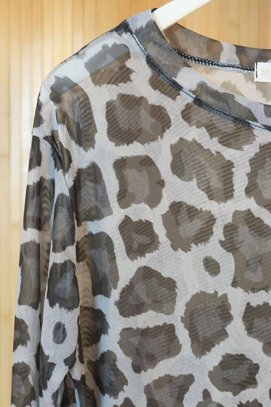 Bobby Mesh Layering Top Leopard Mono
